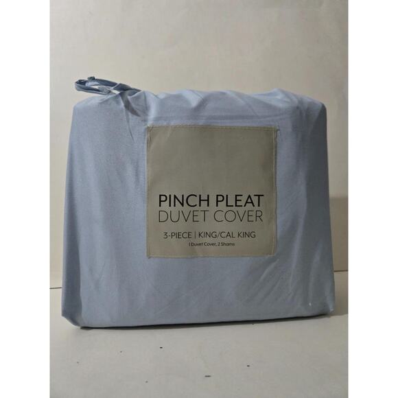 ienjoy Home Blue Ultra Soft Microfiber Pinch Pleat King Duvet Cover Set - Picture 2 of 5